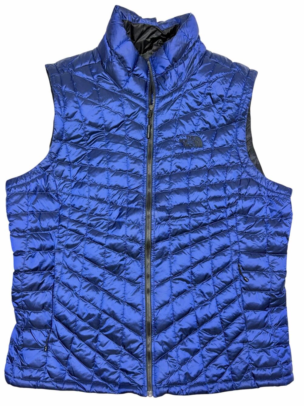 The North Face ThermoBall Vest Womens XL Blue Quilted Puffer Insulated Zip